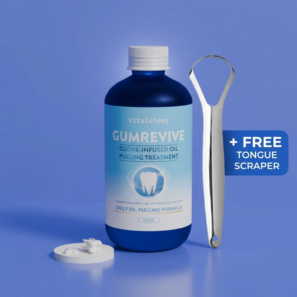 Vitalchemy GumRevive Ozonated Oil Pulling Refill + Free Tongue Scraper